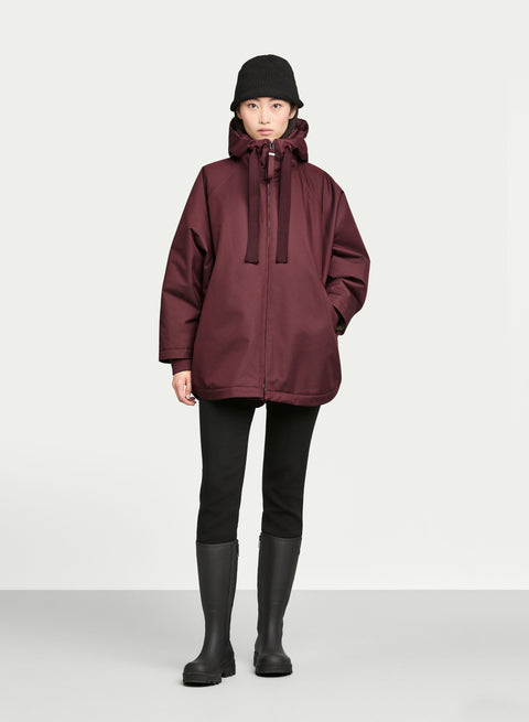 g-lab PURE Damen Jacke in Burgundy mit Fledermausärmeln und klarer minimalistischer Silhouette