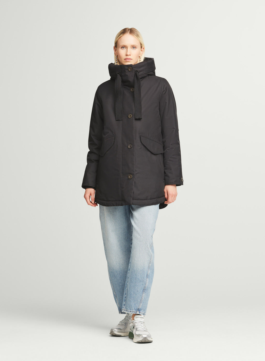 Parka Glanz Winterjacke Damen Damenparka David Schwarz &