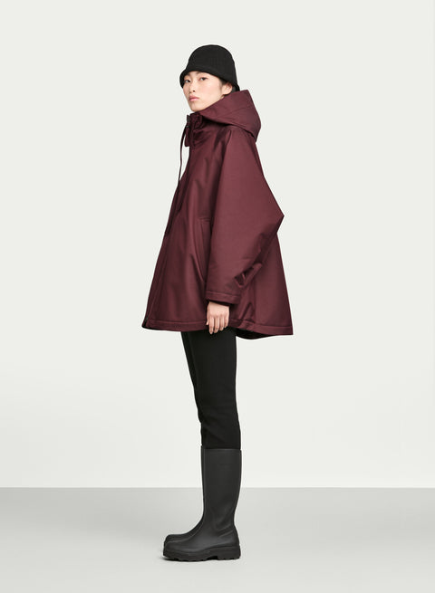 g-lab PURE Übergangsjacke in Burgundy mit fließender Passform und charakteristischen Fledermausärmeln