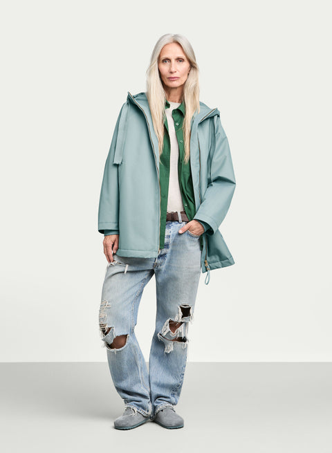 g-lab PURE Damen Jacke in Moon Blue mit Fledermausärmeln und klarer minimalistischer Silhouette